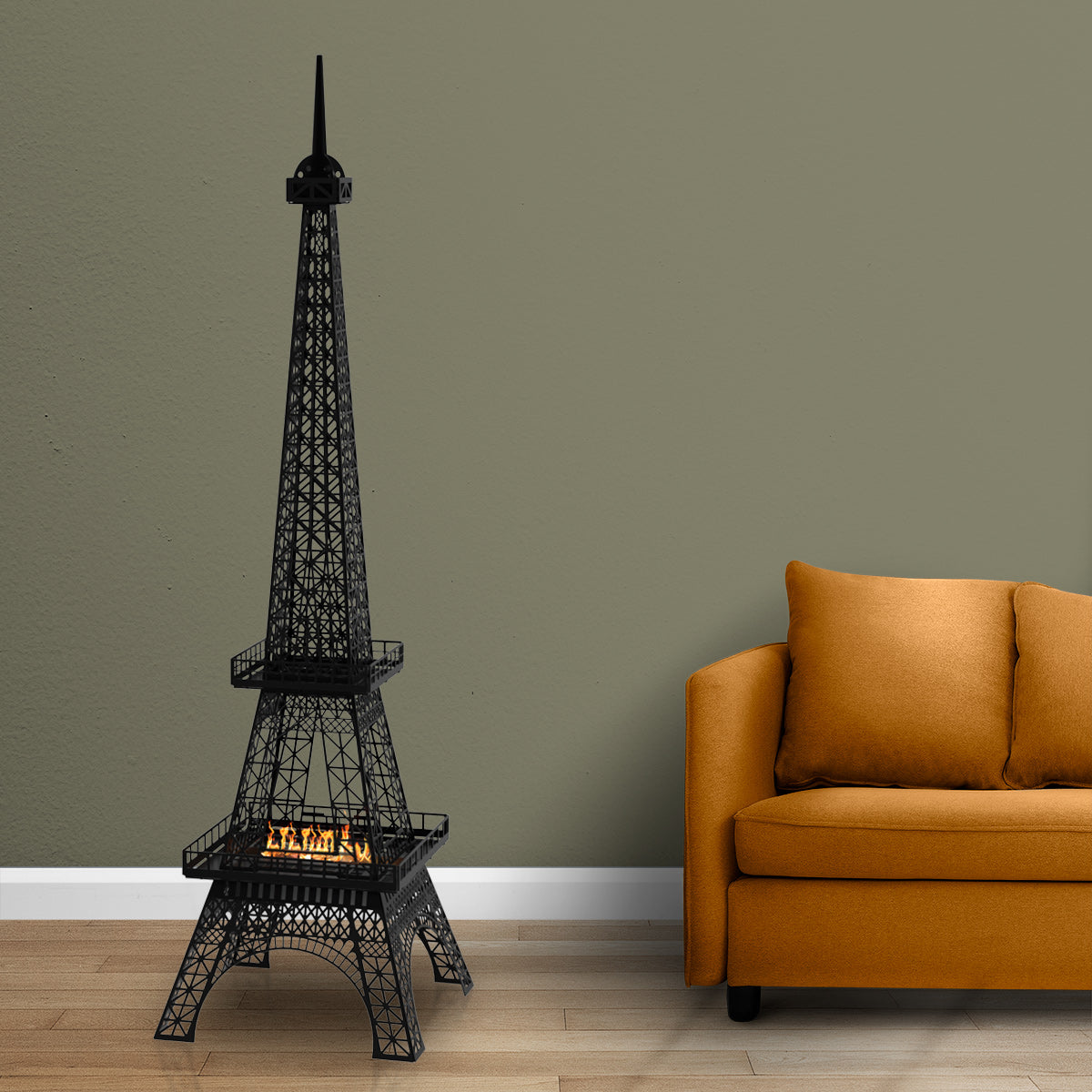 Paris Eyfel Kulesi Bacasız Şömine Metal 140CM