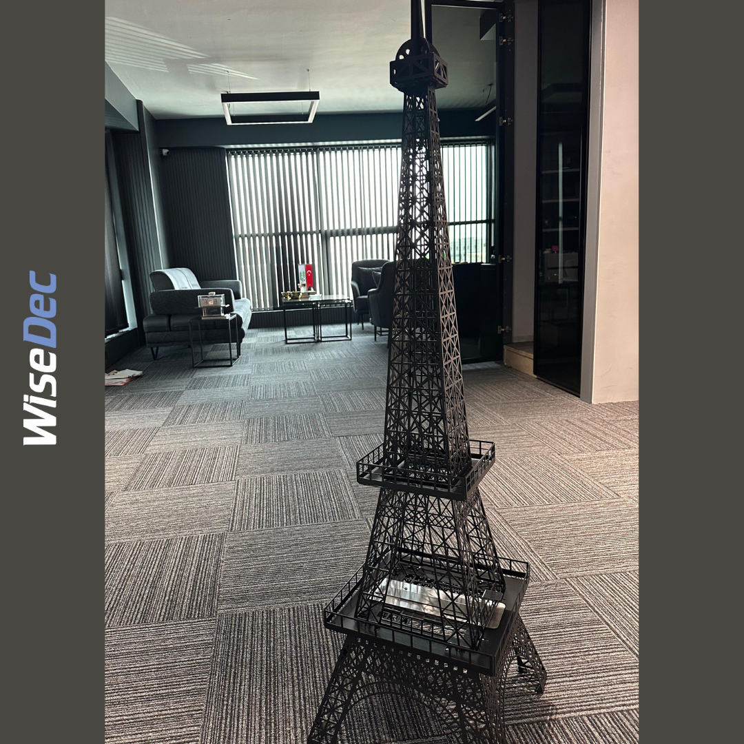 Paris Eyfel Kulesi Bacasız Şömine Metal 140CM