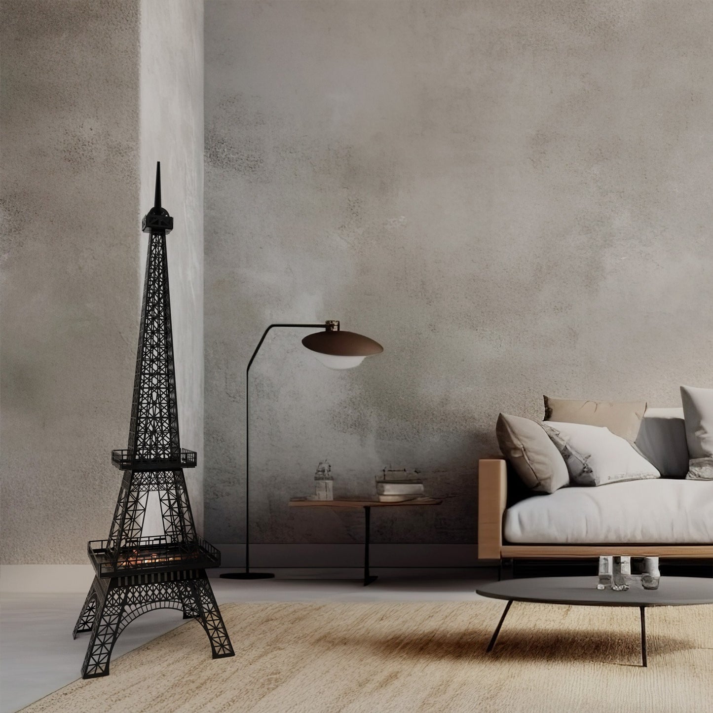 Paris Eyfel Kulesi Bacasız Şömine Metal 140CM
