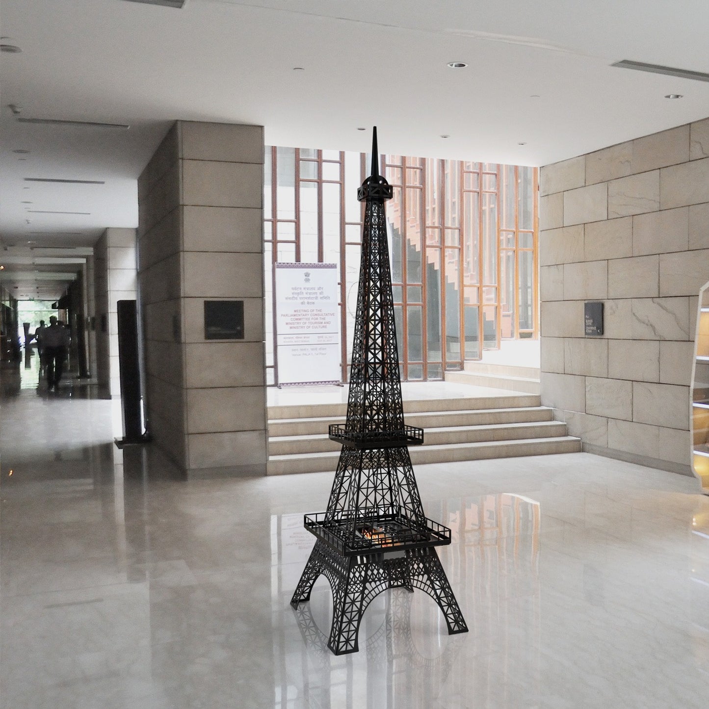 Paris Eyfel Kulesi Bacasız Şömine Metal 140CM
