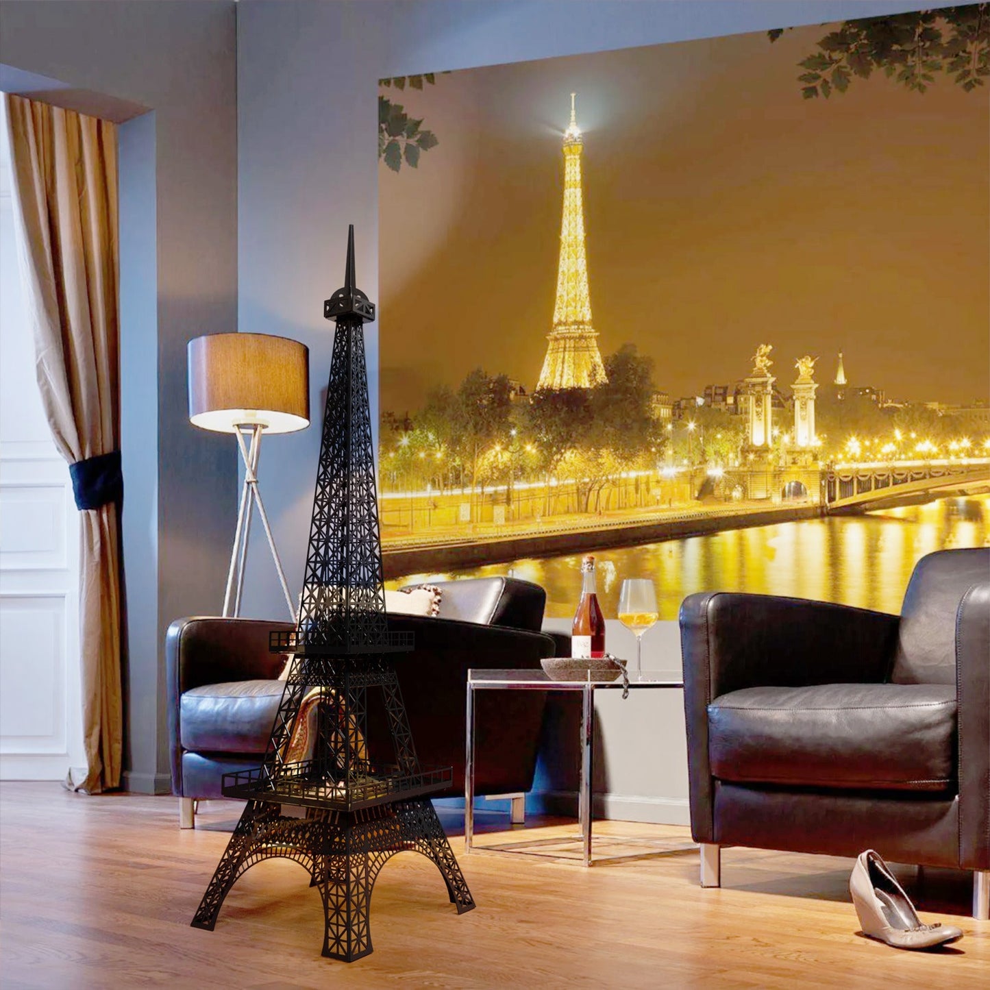 Paris Eyfel Kulesi Bacasız Şömine Metal 140CM