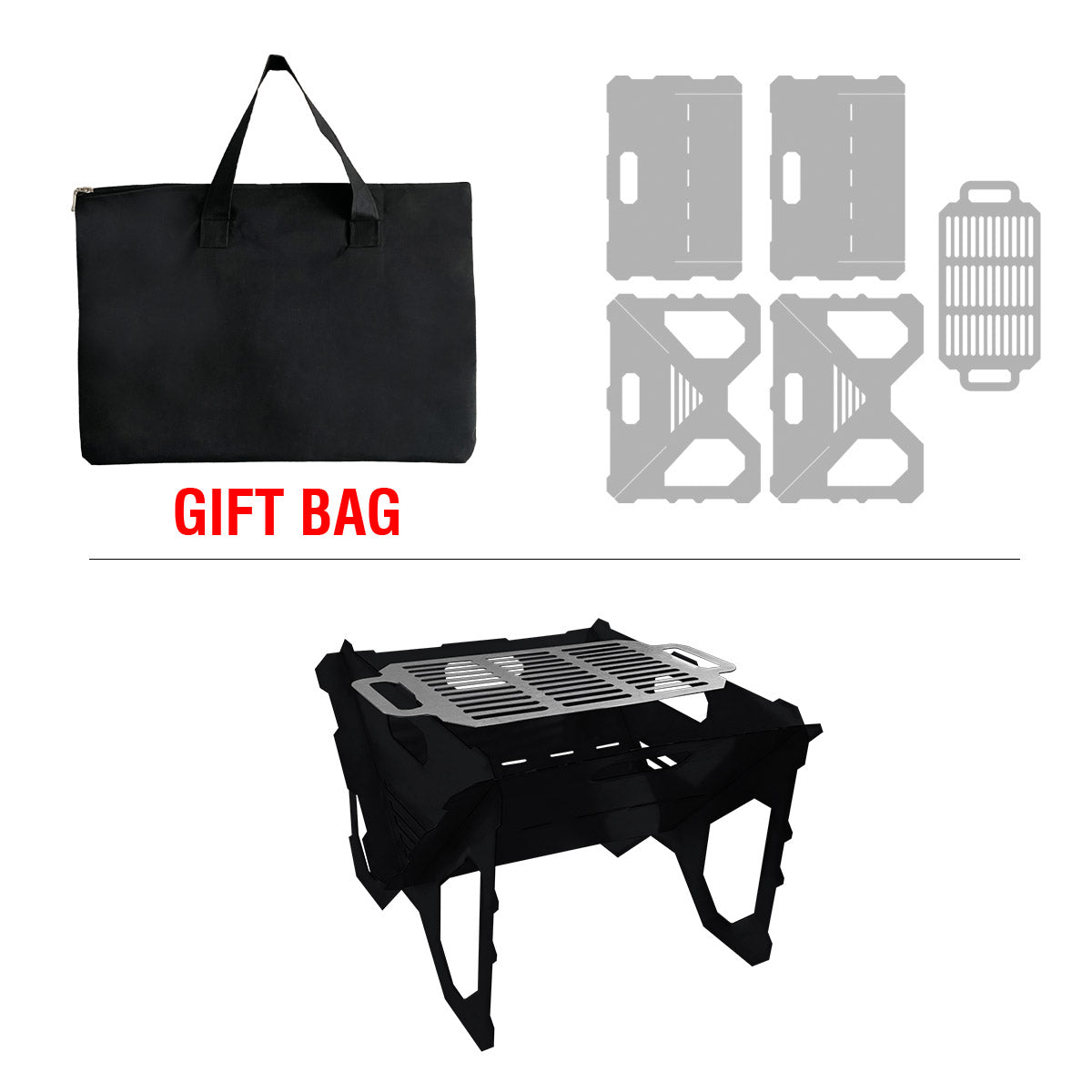 WiseGrill Portatif Taşınabilir Metal Mangal WG3 Çantalı