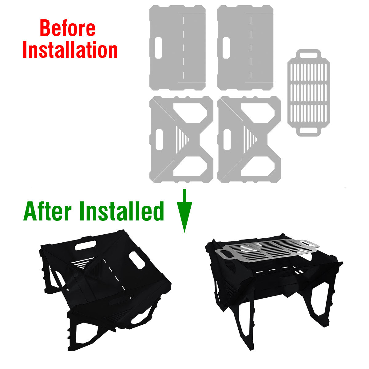 WiseGrill Portatif Taşınabilir Metal Mangal WG3 Çantalı