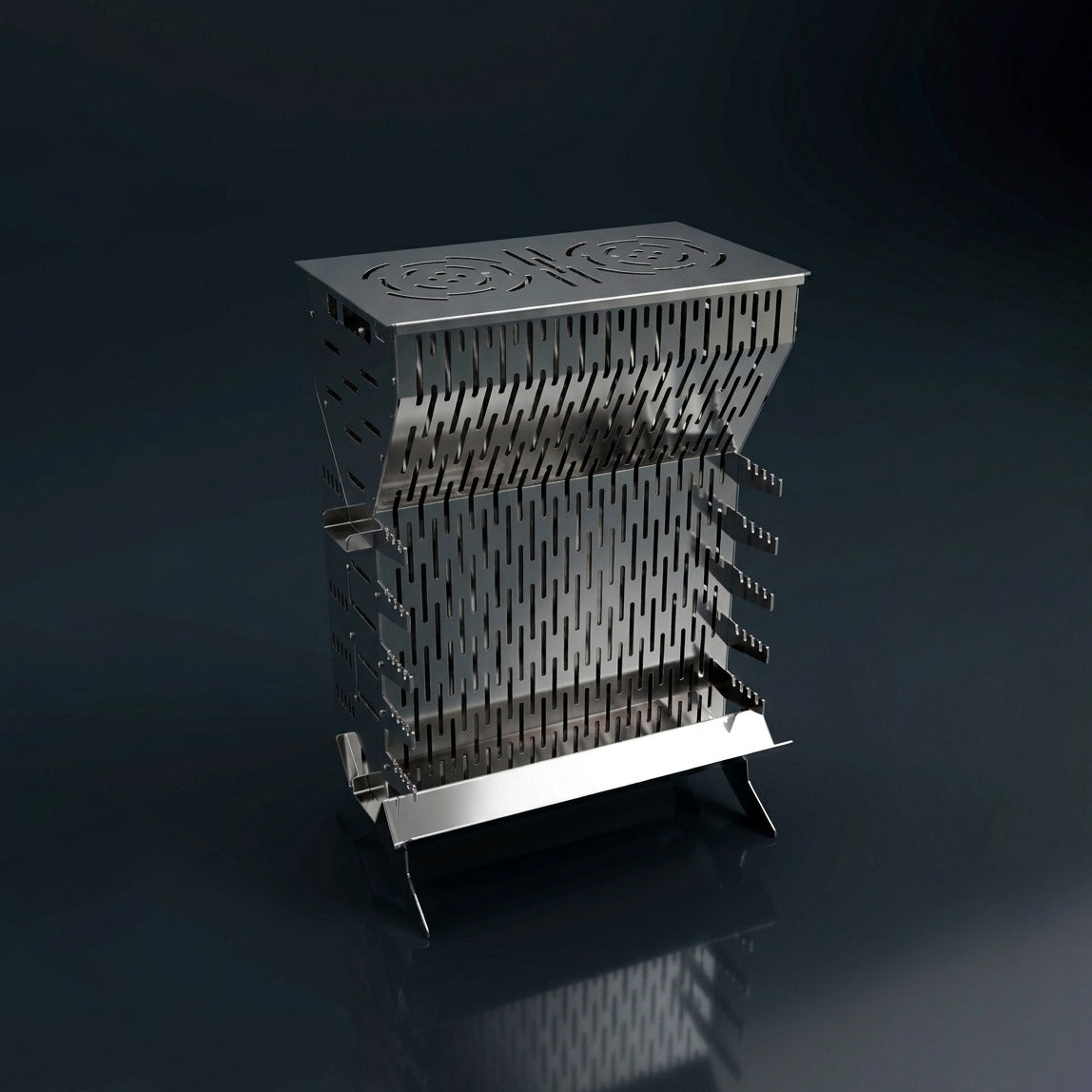 WiseDec WiseGrill V8 – Dikey Taşınabilir Paslanmaz Çelik Mangal | Kompakt & Çok Amaçlı Outdoor Grill