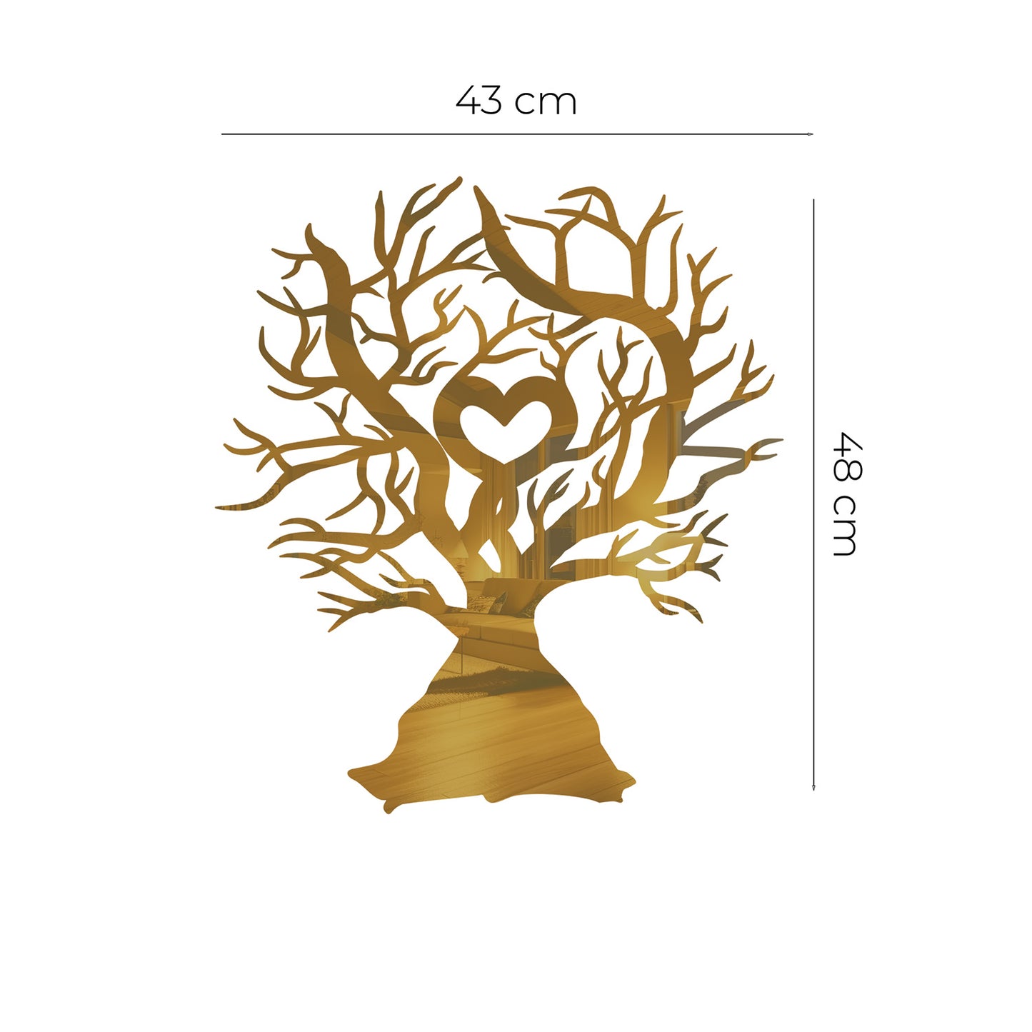 Tree of Life Stainless Yellow Mirror Wall Sconce