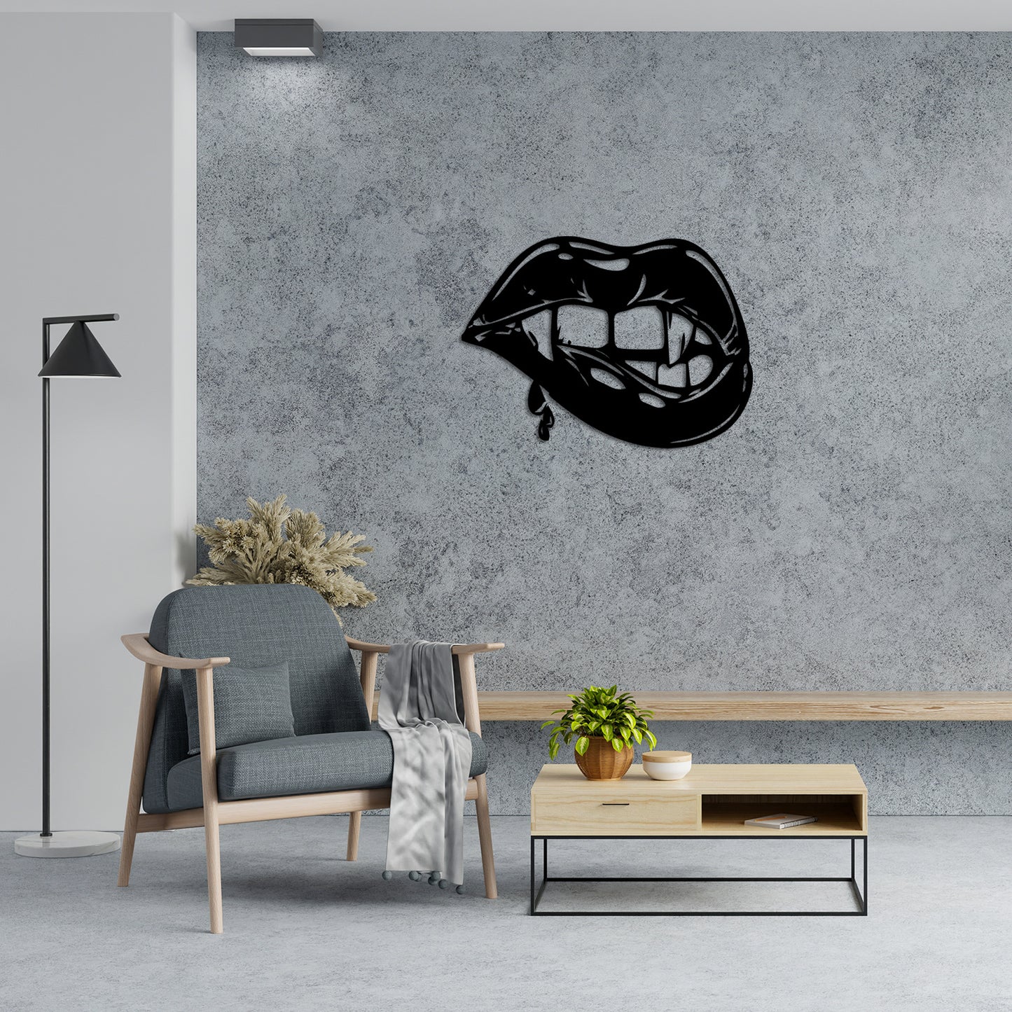 Vampire Woman lips Metal Wall Painting