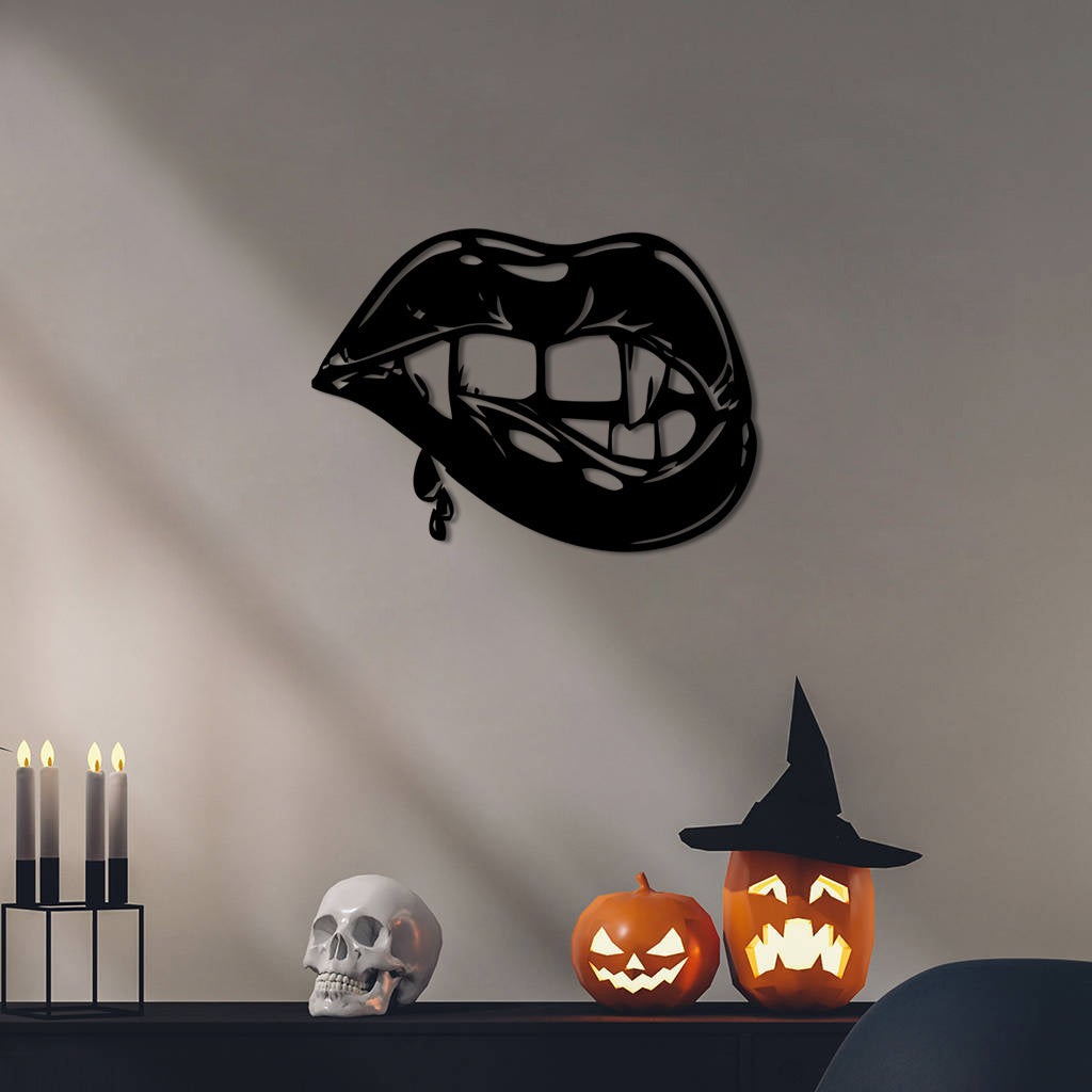 Vampire Woman lips Metal Wall Painting