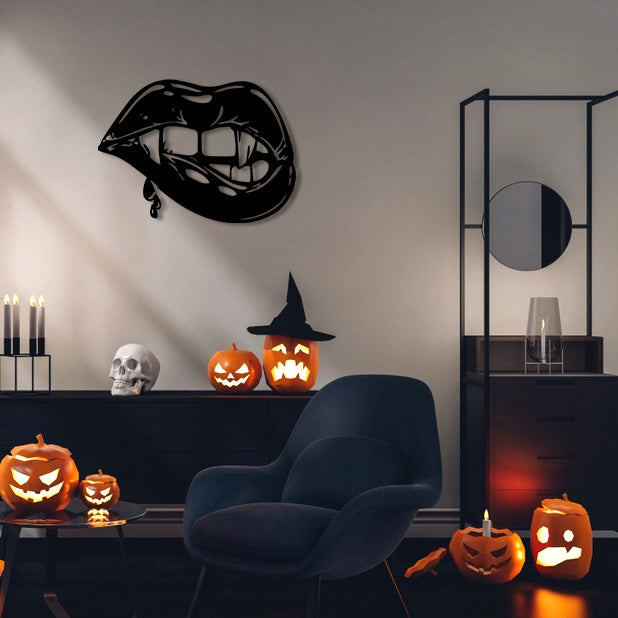 Vampire Woman lips Metal Wall Painting