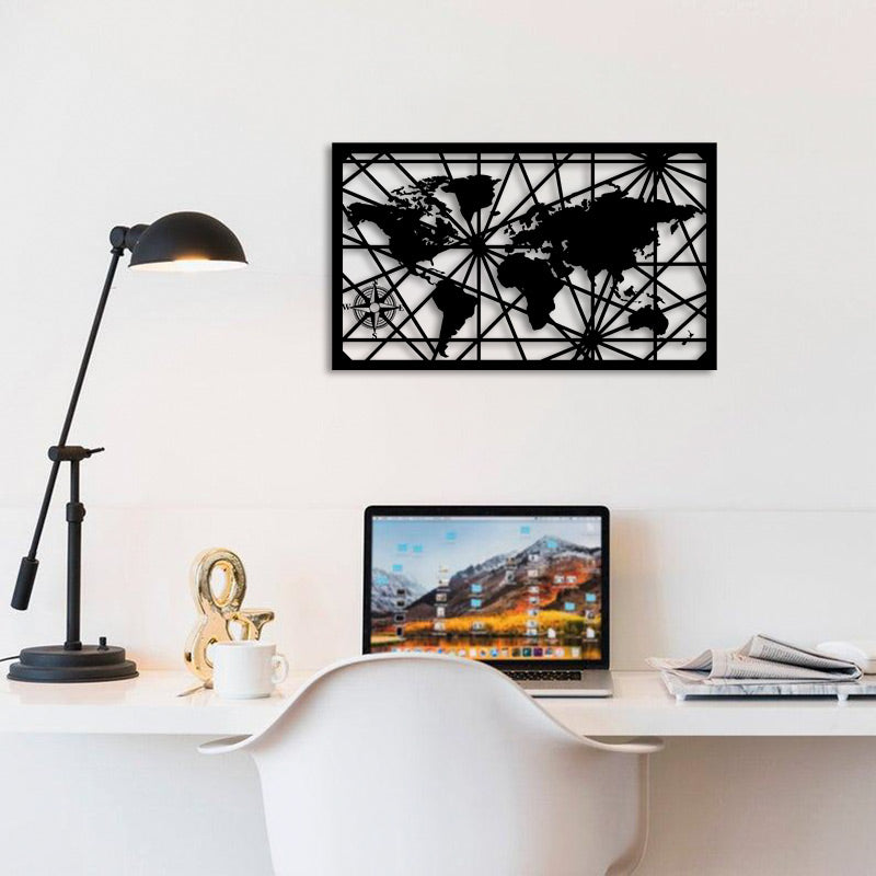 Merror Metal & Mirror World Map