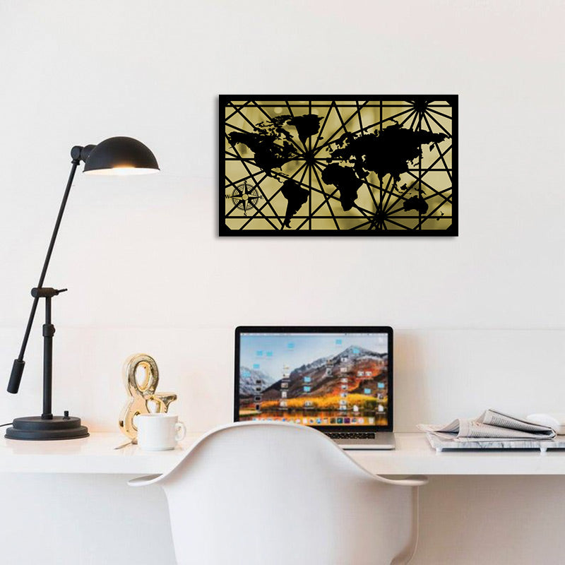 Merror Metal & Mirror World Map