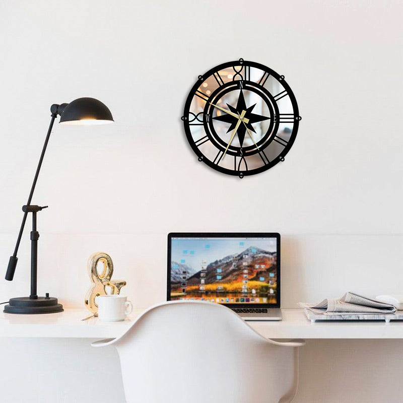 Compass Metal Wall Clock Merror
