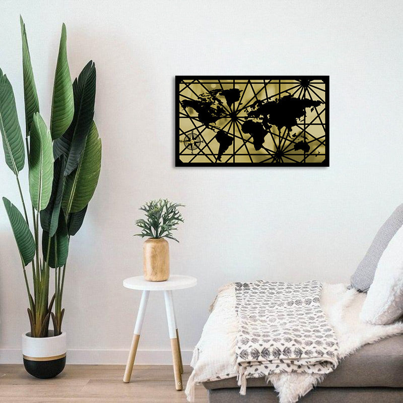 Merror Metal & Mirror World Map