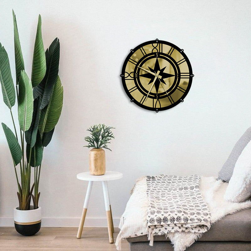 Compass Metal Wall Clock Merror