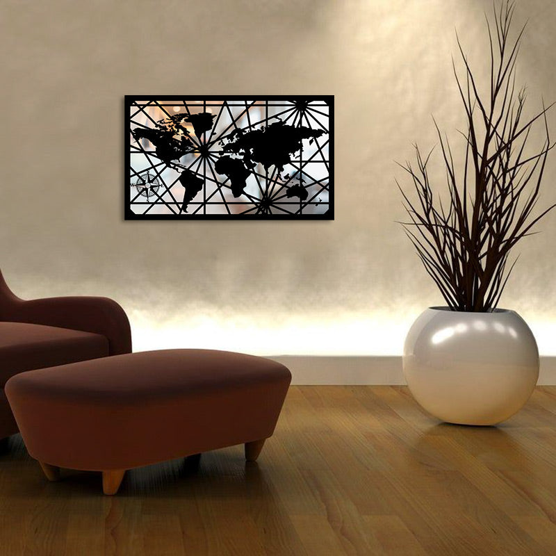Merror Metal & Mirror World Map