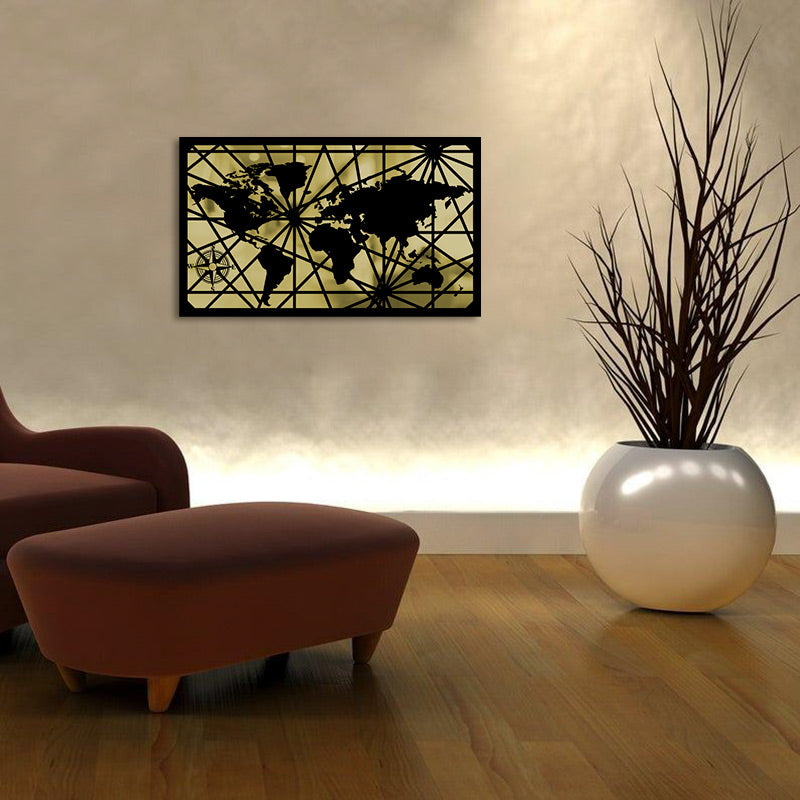 Merror Metal & Mirror World Map