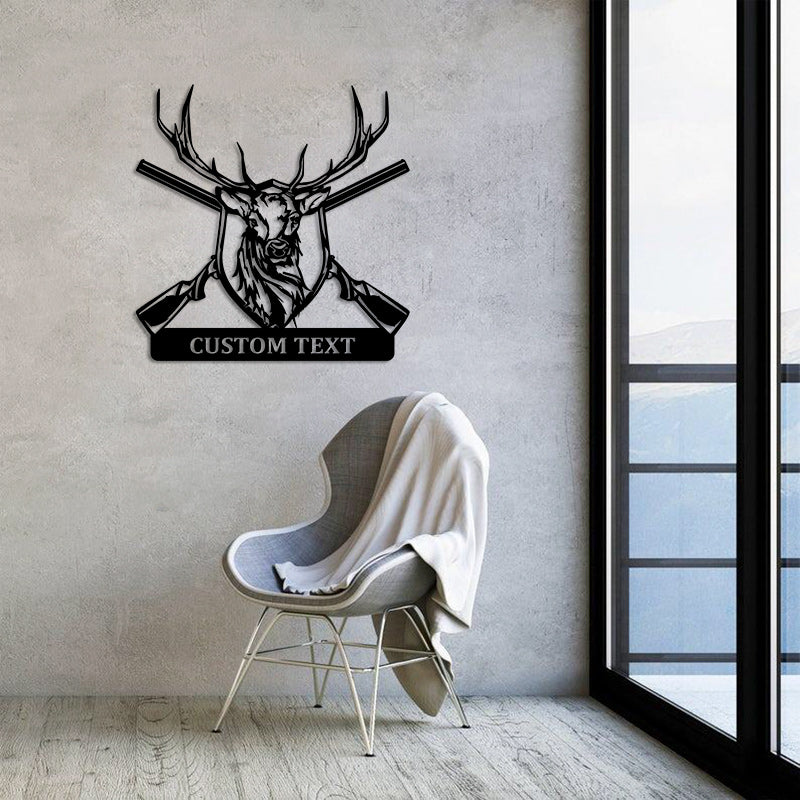 Personalize Deer Head Metal Wall Art