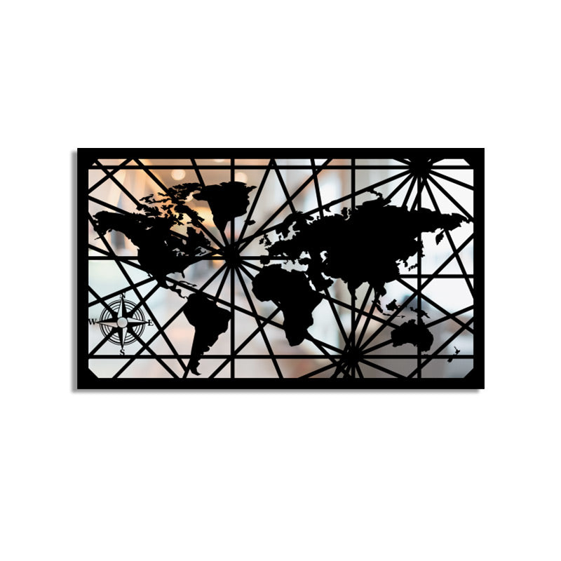Merror Metal & Mirror World Map