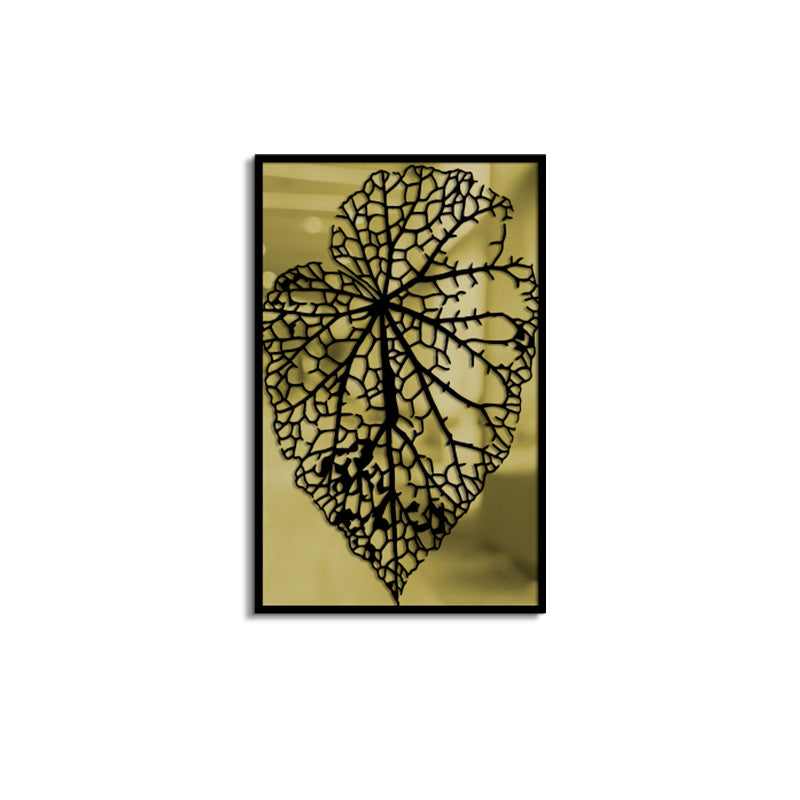 Merror Patterned Leaf Metal Wall Art