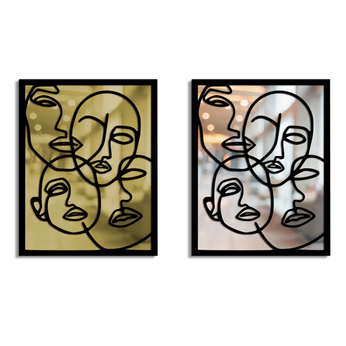 Merror Face Lines Metal Wall Art
