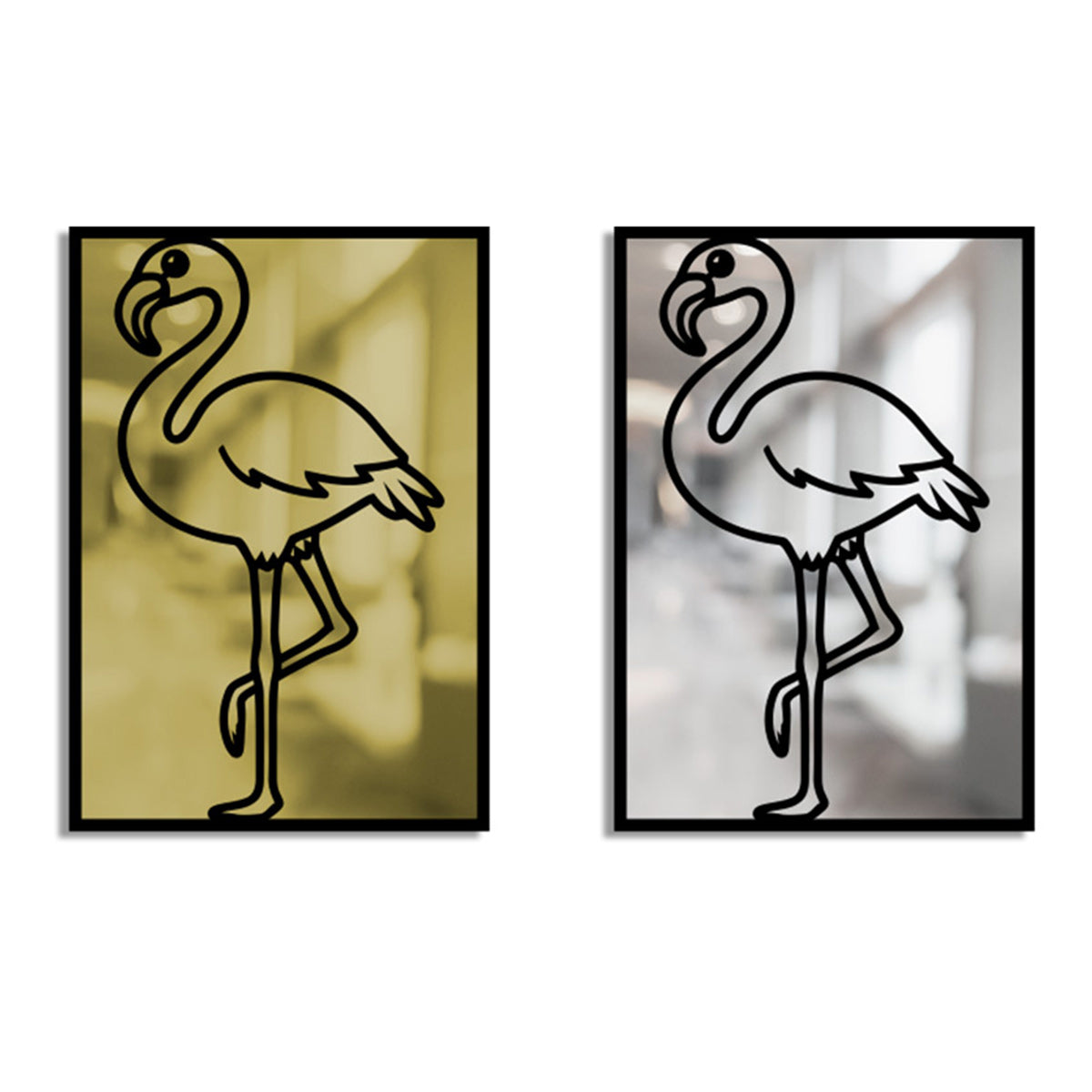 Flamingo Merror Metal Painting
