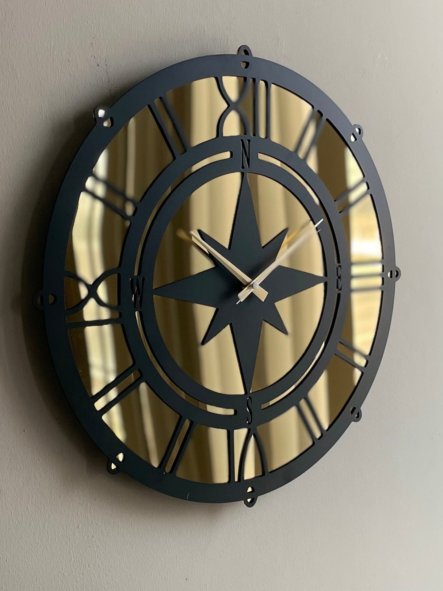 Compass Metal Wall Clock Merror