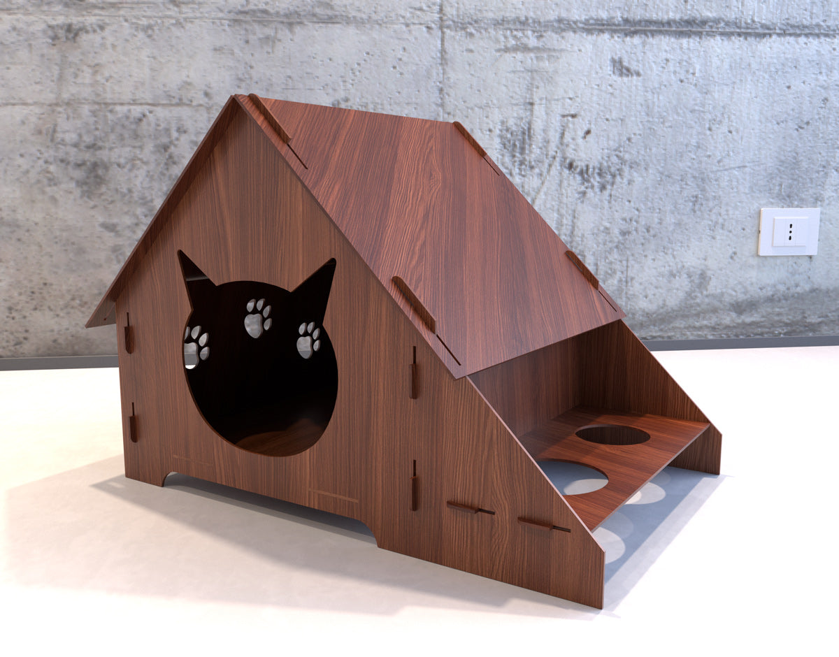 WiseDec Wooden Cat House