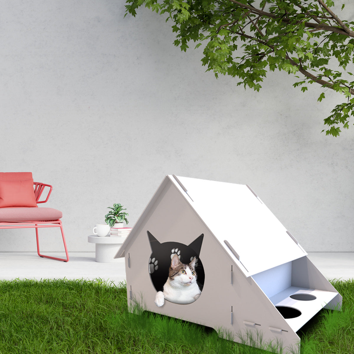 WiseDec Wooden Cat House