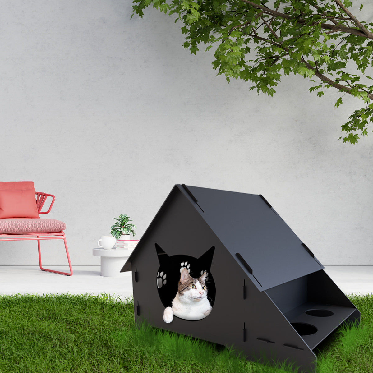 WiseDec Wooden Cat House