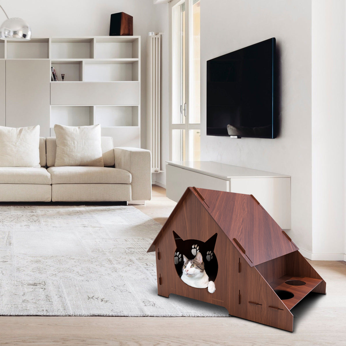 WiseDec Wooden Cat House