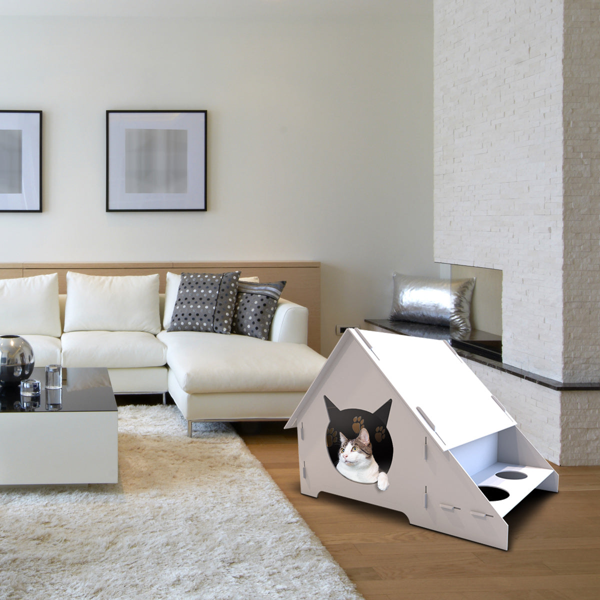 WiseDec Wooden Cat House