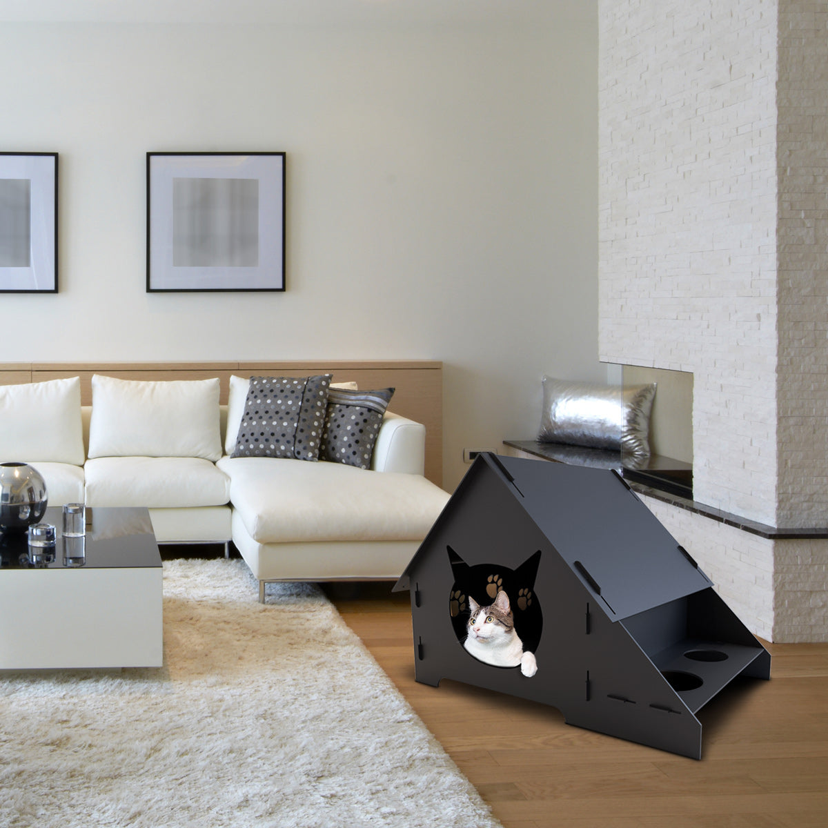 WiseDec Wooden Cat House