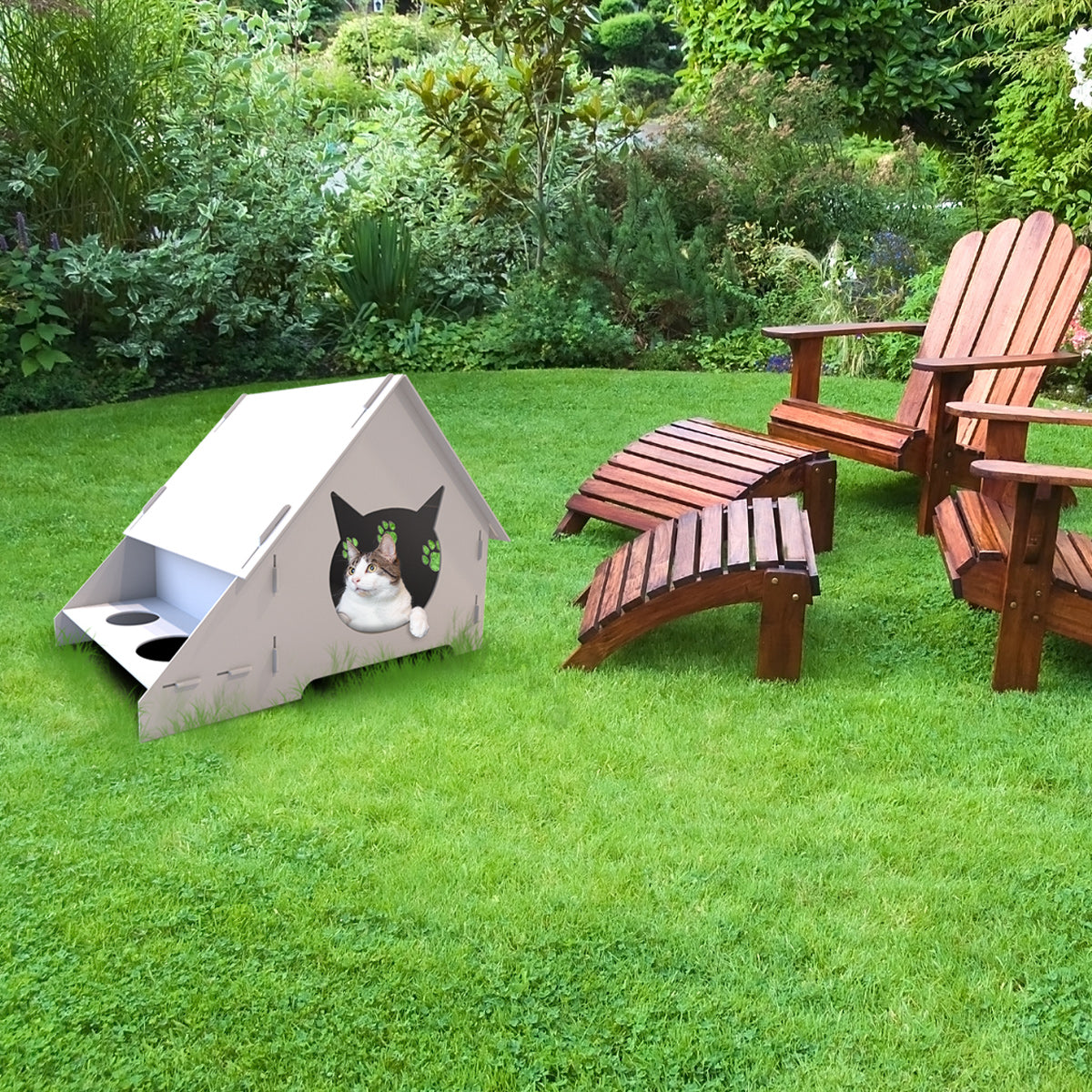 WiseDec Wooden Cat House