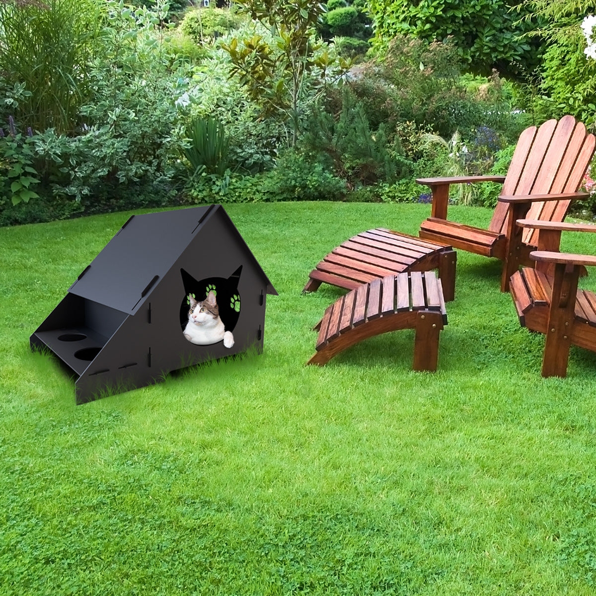 WiseDec Wooden Cat House