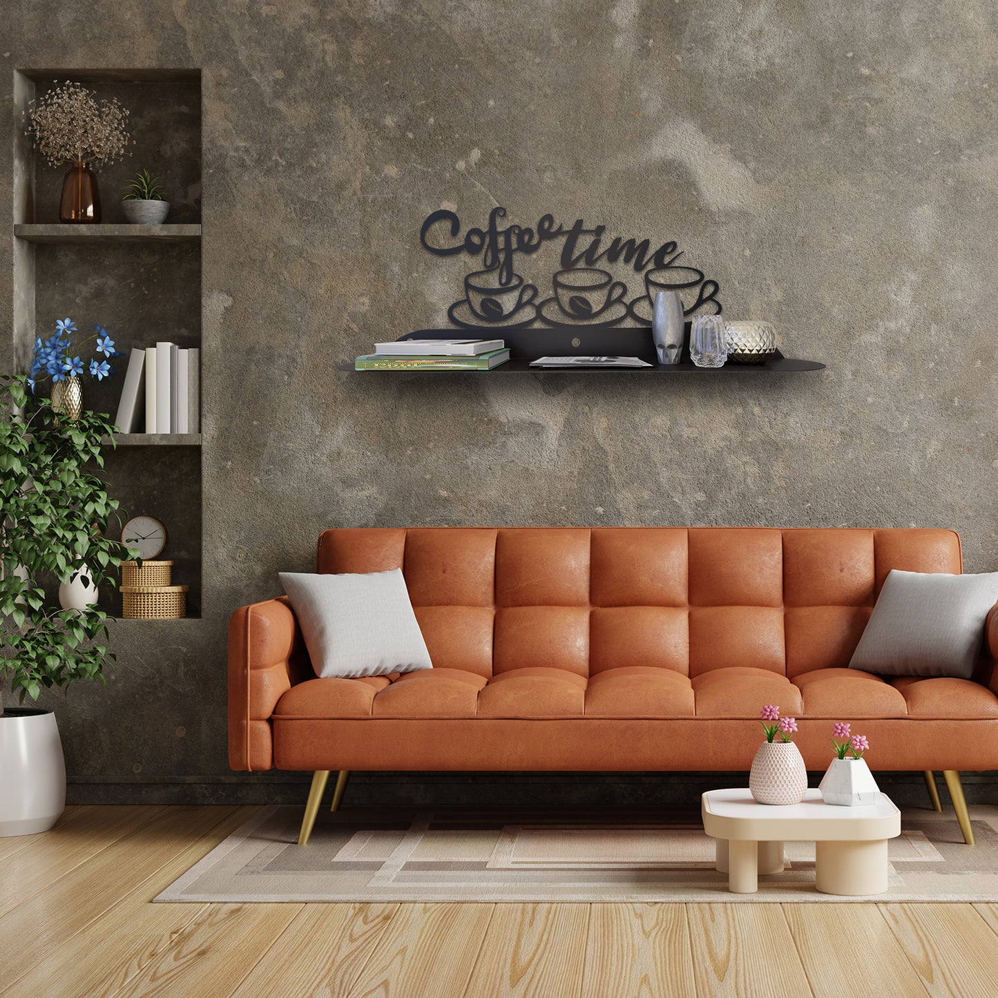 Coffee Metal Wall Shelf