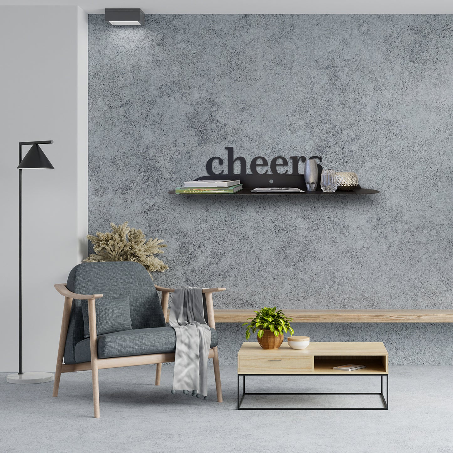 Cheers Metal Wall Shelf