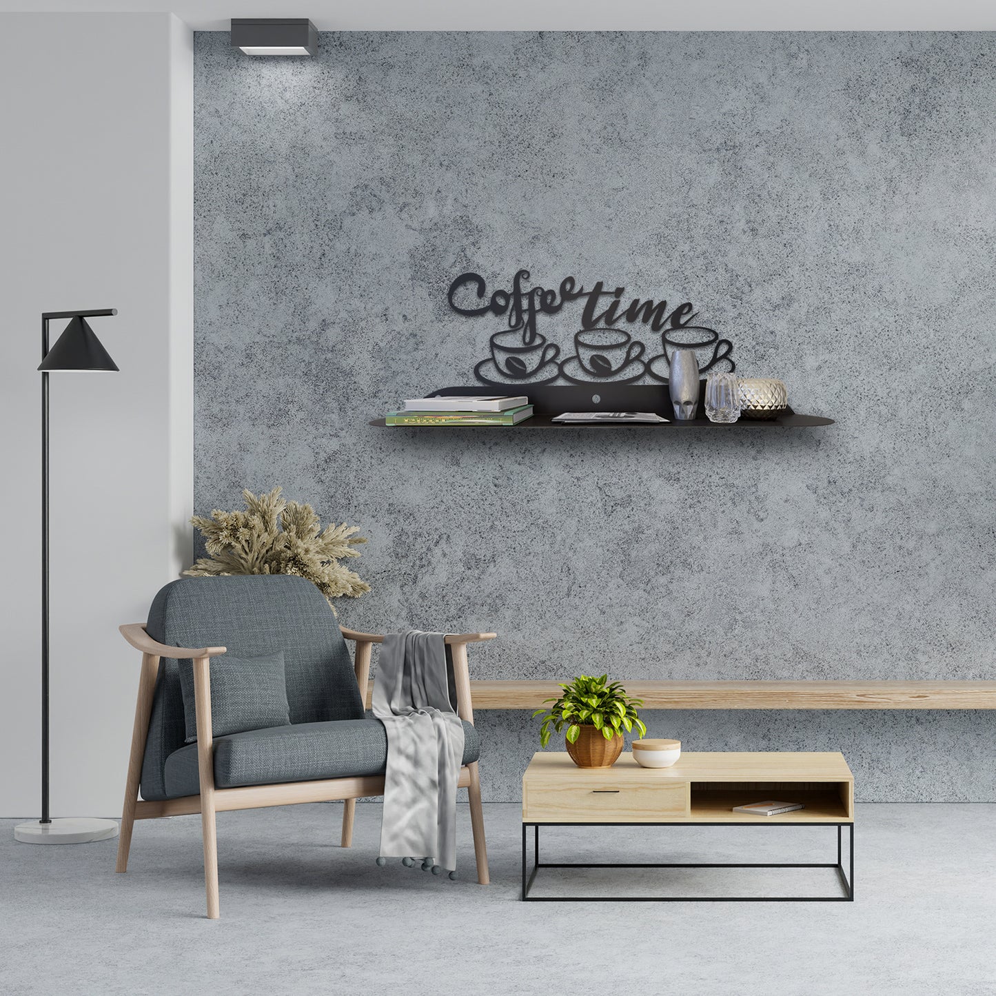 Coffee Metal Wall Shelf