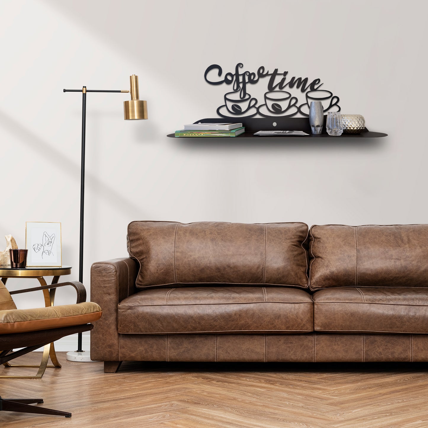 Coffee Metal Wall Shelf