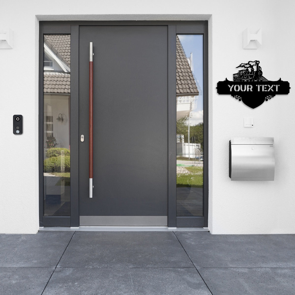 Personalized Locomotive Metal Door Name Tag