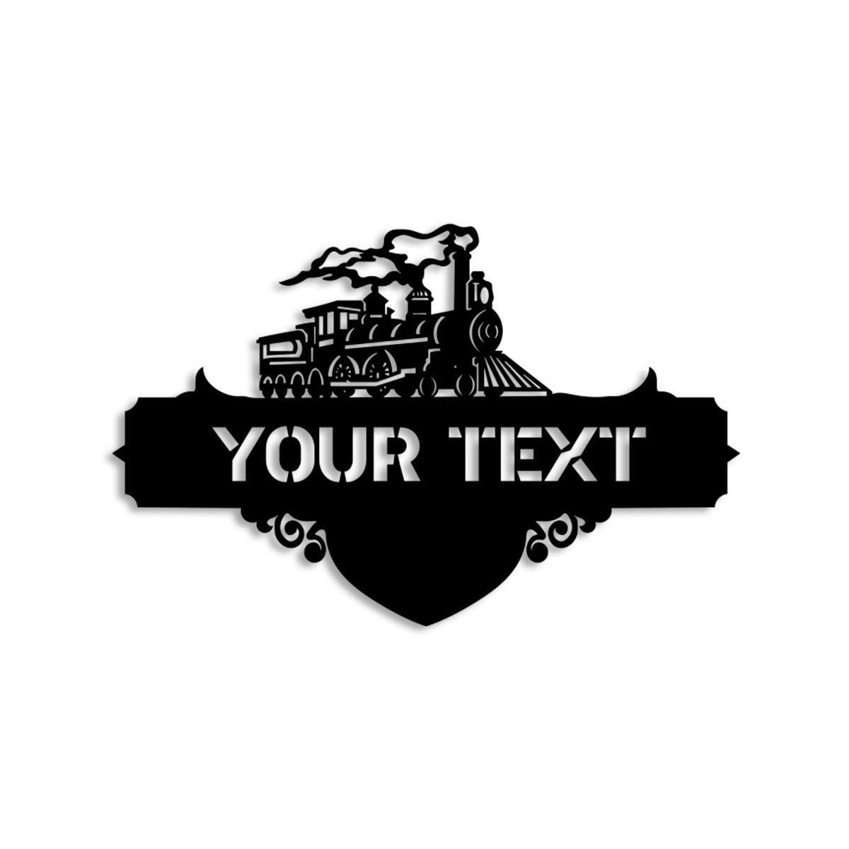 Personalized Locomotive Metal Door Name Tag