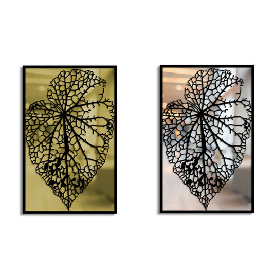 Merror Desenli Yaprak Metal Duvar Sanatı
