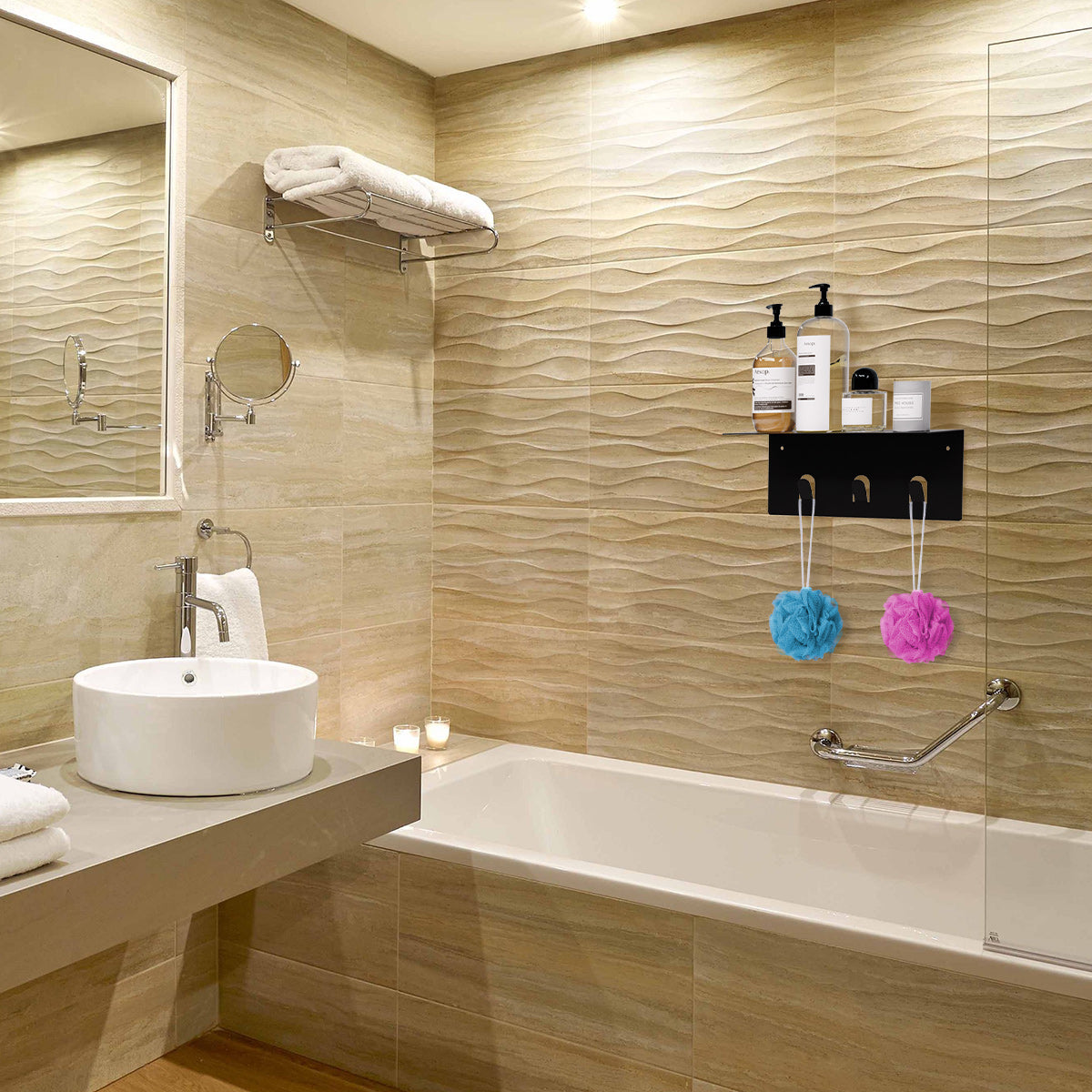 WiseDec Modern Metal Shower Shelf V3