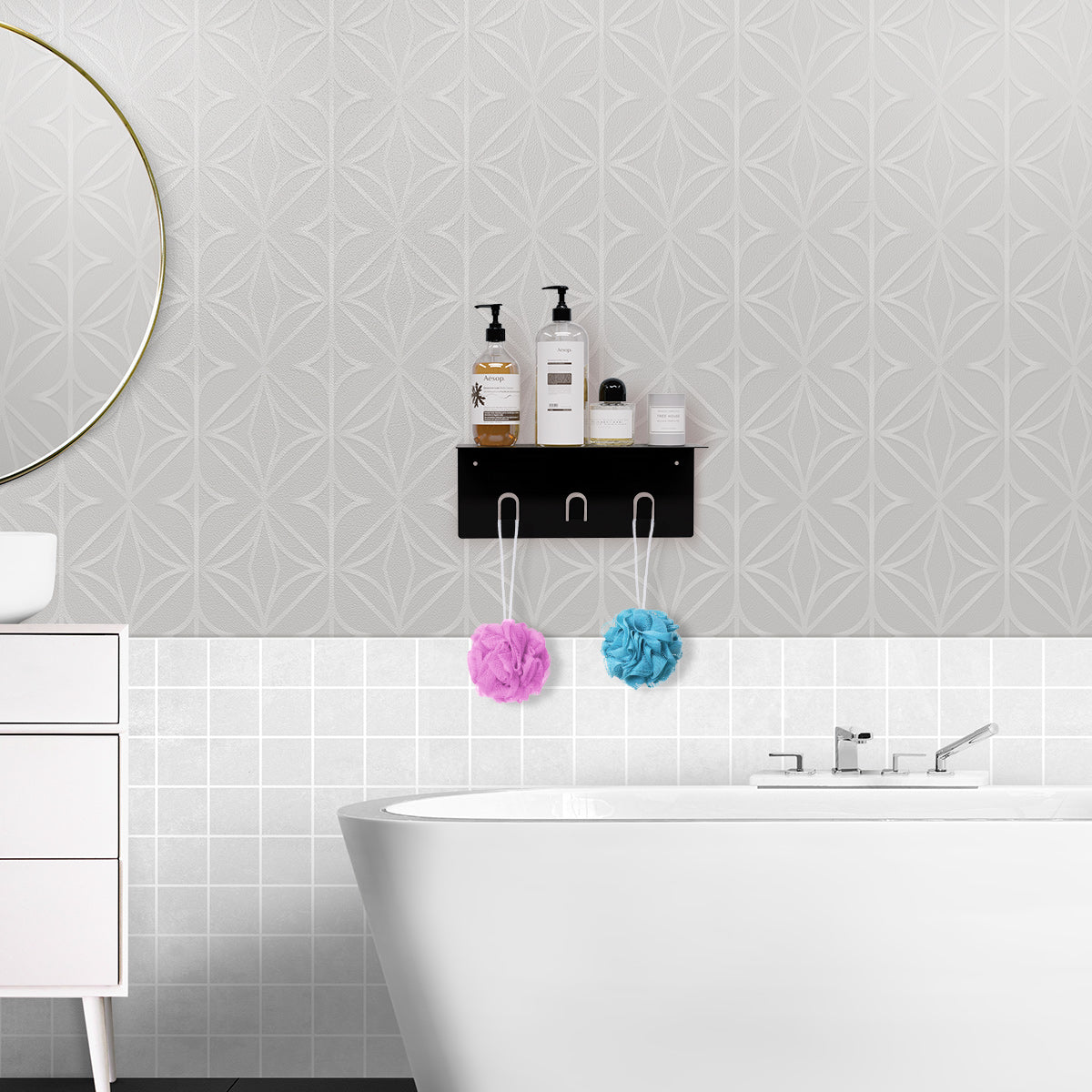 WiseDec Modern Metal Shower Shelf V3