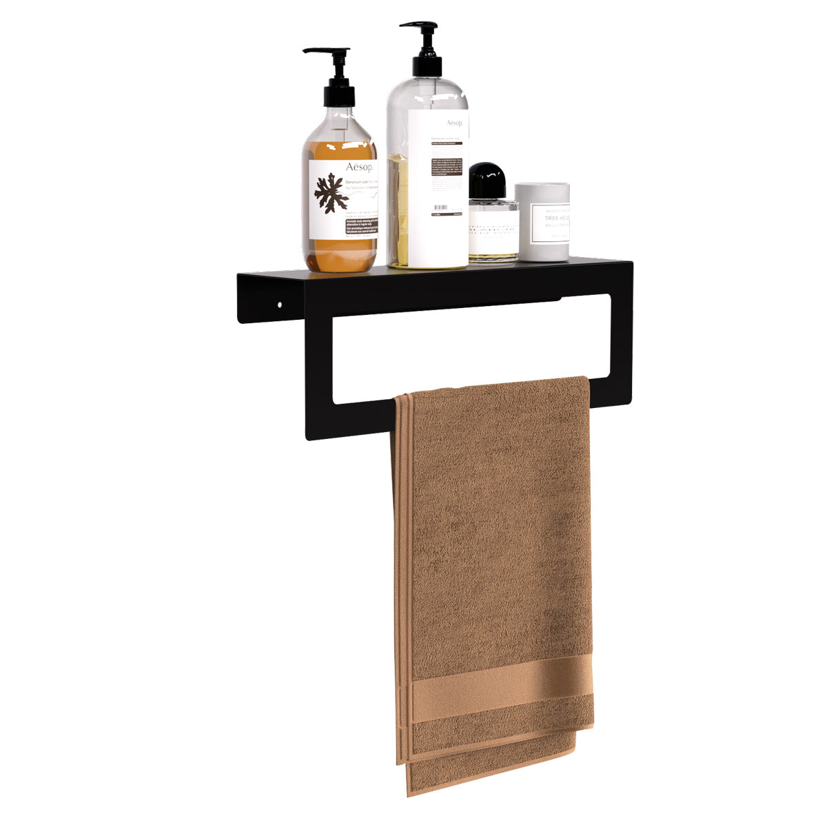 WiseDec Stainless Modern Metal Shower Rack Towel Holder