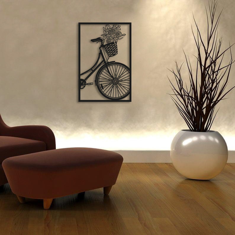 Summer Bicycle Metal Wall Painting Merror
