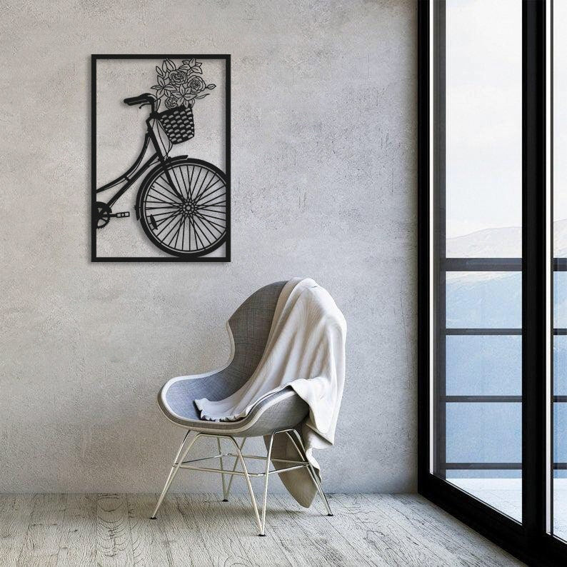 Summer Bicycle Metal Wall Painting Merror