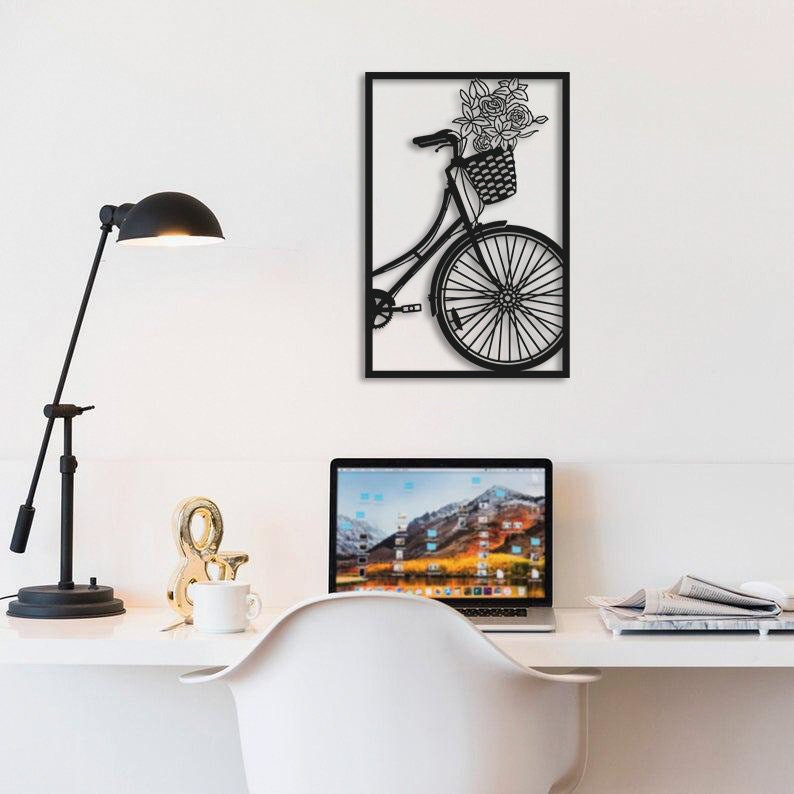 Summer Bicycle Metal Wall Painting Merror