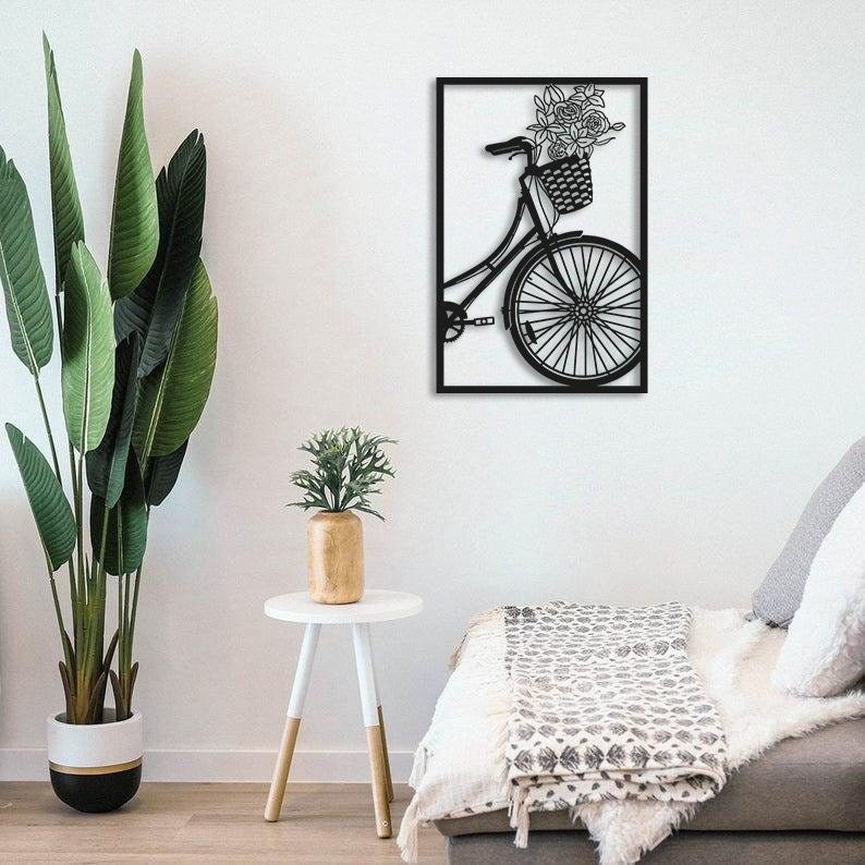Summer Bicycle Metal Wall Painting Merror
