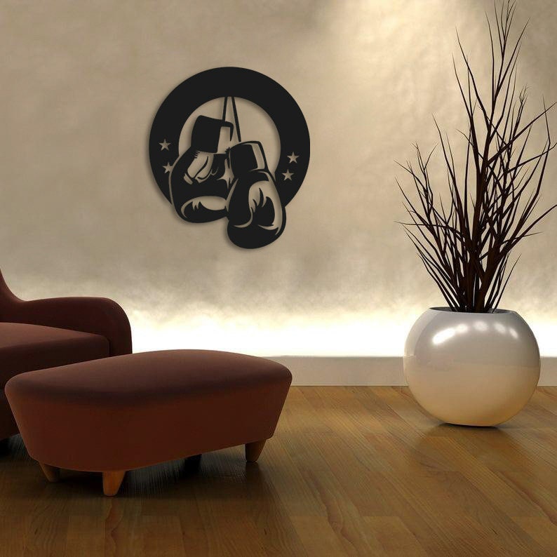 Boxing Metal Wall Painting