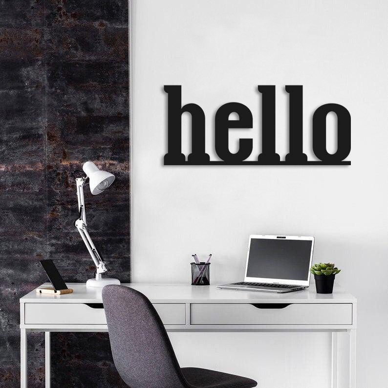 Hello Metal Duvar Yazısı