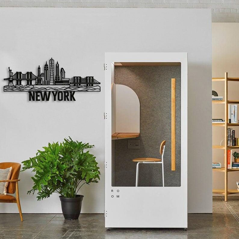 New York Şehri Metal Duvar Sanatı